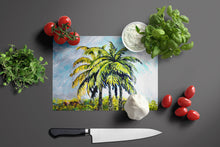 Load image into Gallery viewer, Tropical Breeze Palm Trees Glass Cutting Boards – Durable, Decorative Kitchen Art