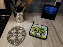 Load image into Gallery viewer, Tropical Breeze Palm Trees Pot Holders - Set of 2 Decorative Kitchen Helpers | Made in the USA