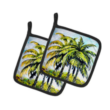 Load image into Gallery viewer, Tropical Breeze Palm Trees Pot Holders - Set of 2 Decorative Kitchen Helpers | Made in the USA