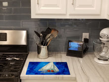 Load image into Gallery viewer, Twos Company Sailboat Glass Cutting Boards – Durable, Decorative Kitchen Art