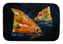 Load image into Gallery viewer, Red Fish Two Tales Dish Drying Mat – Absorbent, Artistic Kitchen Essentials