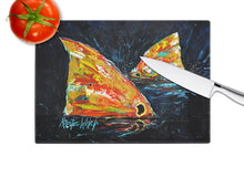 Load image into Gallery viewer, Red Fish Two Tales Glass Cutting Boards – Durable, Decorative Kitchen Art