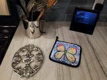 Load image into Gallery viewer, Butterfly Violet Tip Pot Holders - Set of 2 Decorative Kitchen Helpers | Made in the USA