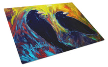 Load image into Gallery viewer, What Was That Black Crows Glass Cutting Boards – Durable, Decorative Kitchen Art