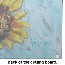 Load image into Gallery viewer, Yellow Sun Sunflowers Glass Cutting Boards – Durable, Decorative Kitchen Art