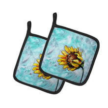 Load image into Gallery viewer, Yellow Sun Sunflowers Pot Holders - Set of 2 Decorative Kitchen Helpers | Made in the USA
