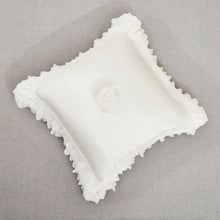 Load image into Gallery viewer, Tache Satin Ruffle Pearl White Ivory Sweet Victorian Euro Sham (MZ002W)