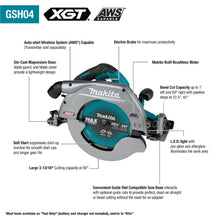 Load image into Gallery viewer, Makita GSH04Z 40V max XGT® Brushless Cordless 10‑1/4" Circular Saw with Guide Rail Compatible Base, AWS® Capable, Tool Only