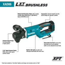 Load image into Gallery viewer, Makita XAD06Z 18V LXT Lithium-Ion Brushless Cordless 7/16" Hex Right Angle Drill