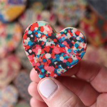 Load image into Gallery viewer, Fabric-Faced Wooden Hearts