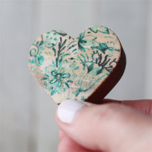Load image into Gallery viewer, Fabric-Faced Wooden Hearts