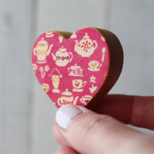 Load image into Gallery viewer, Fabric-Faced Wooden Hearts