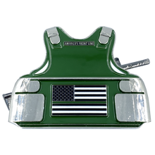 Load image into Gallery viewer, BL13-014 MILITARY POLICE MP ARMY M4 Body Armor 3D self standing Police Challenge Coin ARMY Thin Green Line