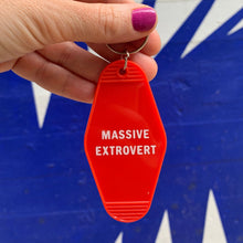 Load image into Gallery viewer, Massive Extrovert Motel Style Keychain In Red