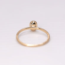 Load image into Gallery viewer, Matte Finish Engagement Ring Crystal Opal Diamond 14K Yellow Gold