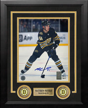 Load image into Gallery viewer, Matthew Poitras in Action Boston Bruins Autographed 8" x 10" Framed Hockey Photo