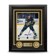 Load image into Gallery viewer, Matthew Poitras in Action Boston Bruins Autographed 8" x 10" Framed Hockey Photo