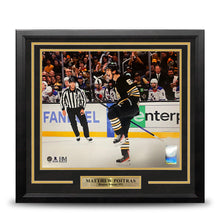 Load image into Gallery viewer, Matthew Poitras Celebration Boston Bruins 16" x 20" Framed Hockey Photo