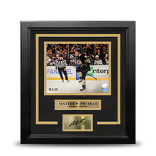 Load image into Gallery viewer, Matthew Poitras Celebration Boston Bruins 8" x 10" Framed Hockey Photo with Engraved Autograph