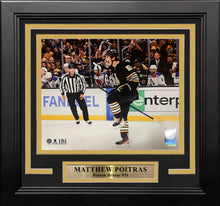 Load image into Gallery viewer, Matthew Poitras Celebration Boston Bruins 8" x 10" Framed Hockey Photo