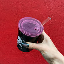 Load image into Gallery viewer, May Contain Poison Glass Double Old Fashioned with Lid and Straw | Halloween Spooky Tumbler