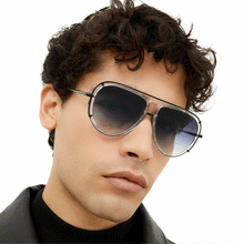 Load image into Gallery viewer, Ivy Luxe - Clear Black Tangle-Free Round Aviator Sunglasses