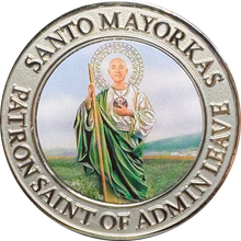 Load image into Gallery viewer, BL18-020 Santo Alejandro N. Mayorkas Homeland Secretary Challenge Coin Saint Mayorkas S1 Patron Saint of Admin Leave CBP HSI FEMA USCC TSA