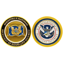 Load image into Gallery viewer, BL18-012 Alejandro N. Mayorkas Homeland Secretary Challenge Coin Saint Santo Mayorkas S1