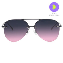 Load image into Gallery viewer, Smaller Megan 2 - Faded Purple &amp; Pink Metal Aviator Sunglasses