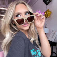 Load image into Gallery viewer, The CEO - Nude Frame Brown Lens Cateye Sunglasses