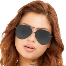 Load image into Gallery viewer, Smaller Megan 2 Jet Black- Tangle Free Aviator Sunglasses