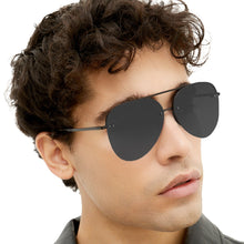Load image into Gallery viewer, Smaller Megan 2 Jet Black- Tangle Free Aviator Sunglasses