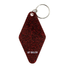 Load image into Gallery viewer, Men Are Trash Don't @ Me Motel Keychain in Glitter Maroon