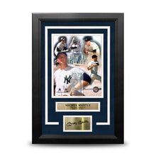 Load image into Gallery viewer, Mickey Mantle Stat Collage New York Yankees 8" x 10" Framed Baseball Photo with Engraved Autograph