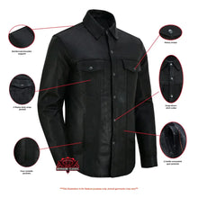 Load image into Gallery viewer, Men's Premium Lightweight Black Leather Shirt