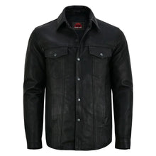 Load image into Gallery viewer, Men's Premium Lightweight Black Leather Shirt