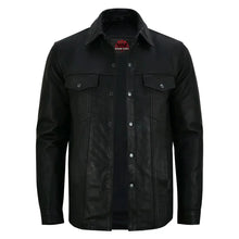 Load image into Gallery viewer, Men's Premium Lightweight Black Leather Shirt