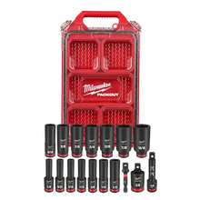 Load image into Gallery viewer, Milwaukee 49-66-6800 SHOCKWAVE Impact Duty™ Socket 3/8” Dr 17PC SAE PACKOUT Set