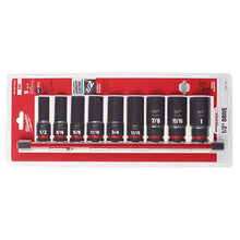 Load image into Gallery viewer, Milwaukee 49-66-7022 9PC SHOCKWAVE Impact Duty™ 1/2" Drive SAE Deep 6 Point Socket Set