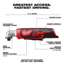 Load image into Gallery viewer, Milwaukee 2467-20 M12™ 1/4 in. Hex Right Angle Impact Driver