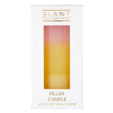Load image into Gallery viewer, Mini Pillar Candle in Pink Orange White | Aesthetic Unscented Dinner Candle 4.75"