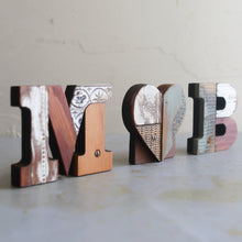 Load image into Gallery viewer, Reclaimed Wooden Heart Emojis