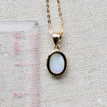 Load image into Gallery viewer, Oval Shaped Australian Solid Opal Necklace 14k Yellow Gold