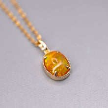 Load image into Gallery viewer, Minimal Oval Ethiopian Opal Pendant Necklace 14k Yellow Gold