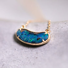 Load image into Gallery viewer, Minimalist Australian Boulder Opal Necklace 18K Yellow Gold
