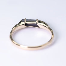 Load image into Gallery viewer, Minimalist Australian Black Opal Engagement Ring 14K Yellow Gold