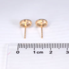 Load image into Gallery viewer, Minimalist Oval Australian Solid Opal Stud Earrings 14k Yellow Gold