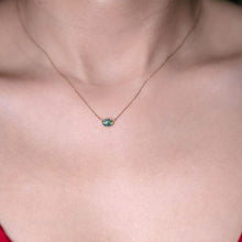 Load image into Gallery viewer, Minimalist Oval Shaped Triplet Opal Necklace 18K Yellow Gold