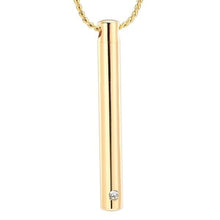 Load image into Gallery viewer, Silver Minimalist Cremation Urn Necklace With Rhinestone Gem