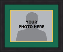 Load image into Gallery viewer, NHL Hockey Photo Picture Frame Kit - Minnesota Wild (Green Matting, Yellow Trim)